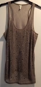 Gray studded tank top